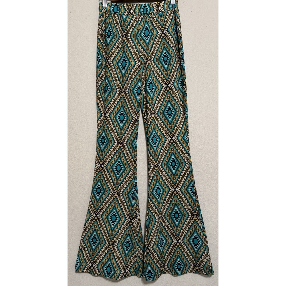 Womens Pilazzo Pants S Tall Hippie Boho Colorful Retro Festival Rancho‎ Estancia
